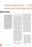 Einmal angenommen…“ Das Sprungbrett: systemisch-lösungsfokussierter Einstieg in die Mediation“