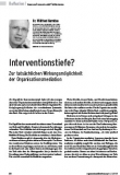 Interventionstiefe? Zur tatsächlichen Wirkungsmöglichkeit der Organisationsmediation.