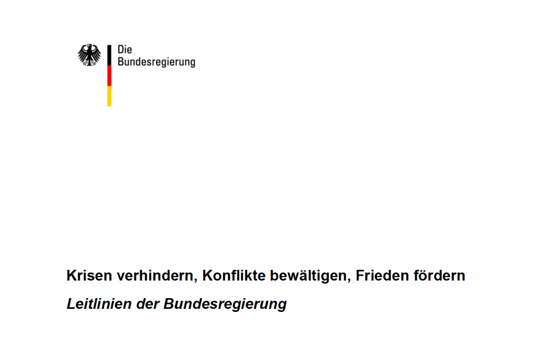 Leitlinien der Bundesregierung stärken Friedensmediation