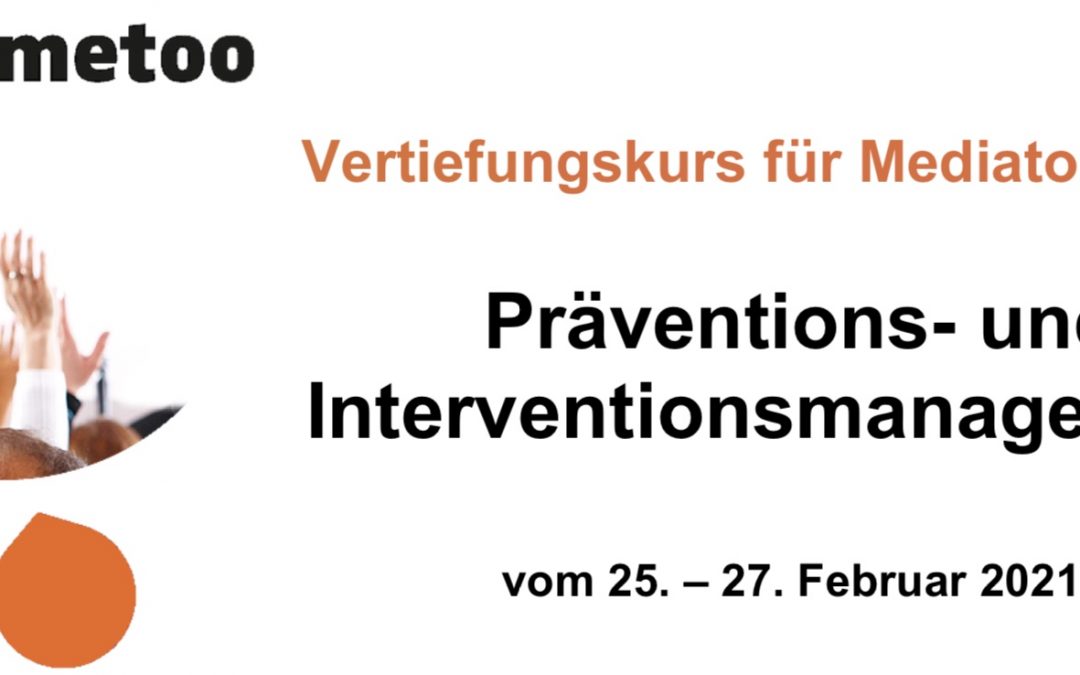 Online-Weiterbildung zu Präventions- und Interventionsmanagement
